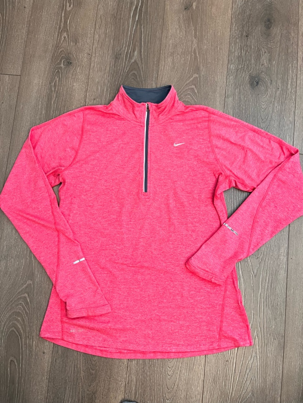 Coral Nike Dri-Fit Quarter Zip Pullover